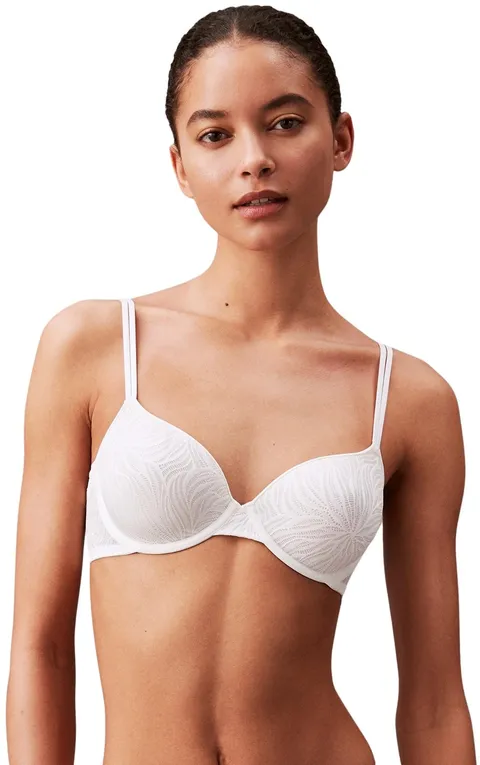 Calvin Klein Donna Reggiseno a Mezza Coppa Lightly Lined con Ferretto, Bianco (White), 3F