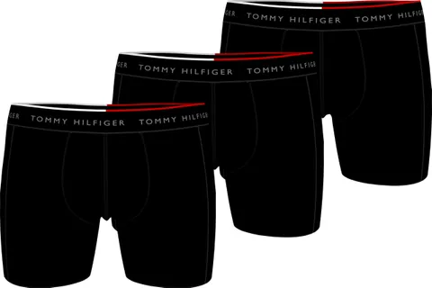 Tommy Hilfiger Uomo Pantaloncini Boxer Confezione da 3 in Microfibra, Nero (Black/Black/Black), S