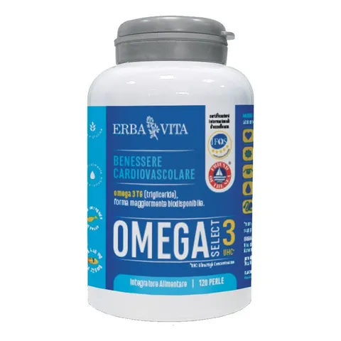 ERBA VITA Omega 3 UHC - 120 Perle - Integratore alimentare ricco in acidi grassi Omega-3