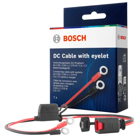 Cavo di Collegamento Bosch per Caricabatterie - Cavo Batteria con Capicorda e Fusibile da