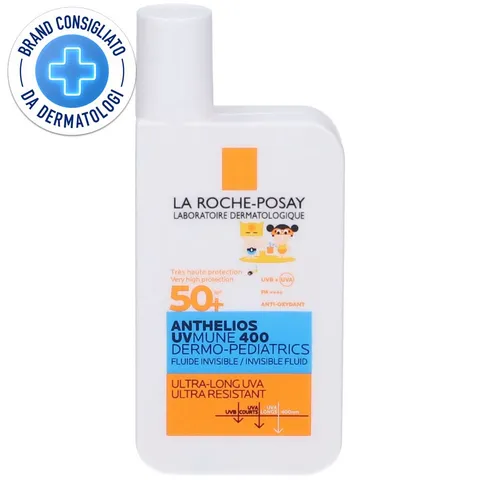 La Roche-Posay, Anthelios UVmune 400 Dermo-Pediatrics SPF50+, Fluido Viso Invisibile
