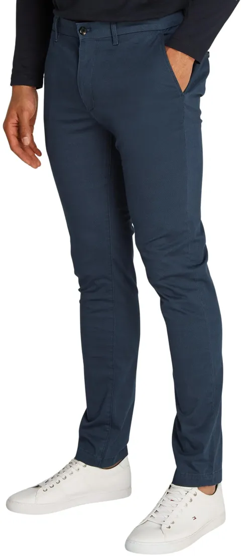 Tommy Hilfiger Uomo Pantaloni Chino Bleecker Printed Structure Slim Fit, Blu (Desert Sky), 29W/30L