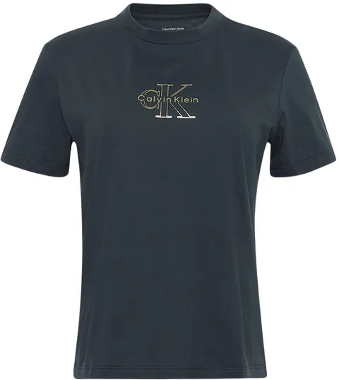 Calvin Klein Donna T-Shirt Maniche Corte Classic Tee Scollo Rotondo, Blu (Inkwell), XL