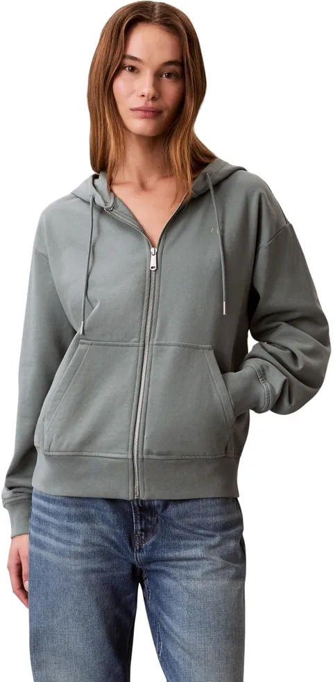 Calvin Klein Felpe da Donna Archive Logo French Terry FZ Hoo LV047B237G, Grigio (Autunno