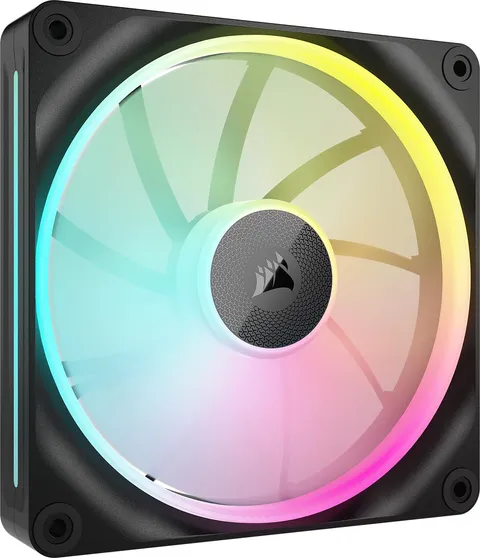 CORSAIR iCUE LINK LX140 RGB 140 mm PWM Ventola Confezione Singola - Doppio Anello Luminoso - Richiede iCUE LINK System Hub (Venduto Separatamente) - Tecnologia CORSAIR AirGuide - Nero