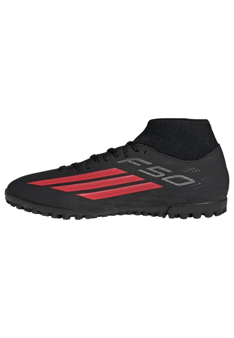 adidas Unisex - Adulto F50 Club Mid Cut Turf Football Shoes, Core Black/Lucid Red/Core