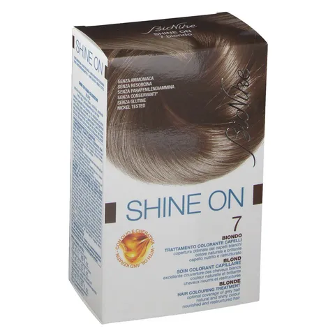 Bionike Shine On - Trattamento Colorante Capelli N.7 Biondo, Kit Tinta Senza Ammoniaca