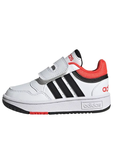 Adidas Unisex - Bimbi 0-24 Hoops Shoes, Cloud White/Core Black/Bright Red, 23 EU