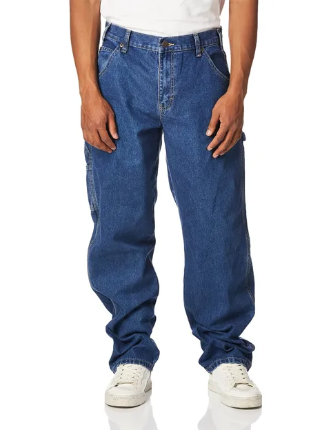 Dickies Uomo, Jeans utility in tenim stone-washed, vestibilità comoda, Lavato A Pietra