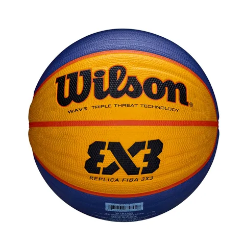 Wilson Pallone da Basket, FIBA 3x3 Replica, Misura 6, Blu/Giallo, Gomma, Uso all'Interno