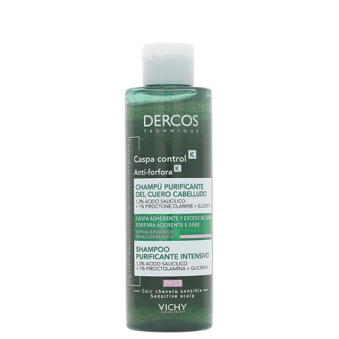 Vichy Dercos, Shampoo Anti-Forfora K, Per Tutti i Tipi di Capelli, Azione Purificante e
