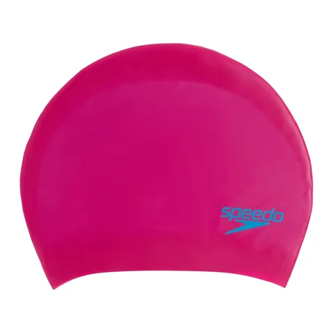 Speedo Junior Unisex Long Hair Cap | Swim Cap | Snag Free | Easy-On, Begonia Pink/Lapis