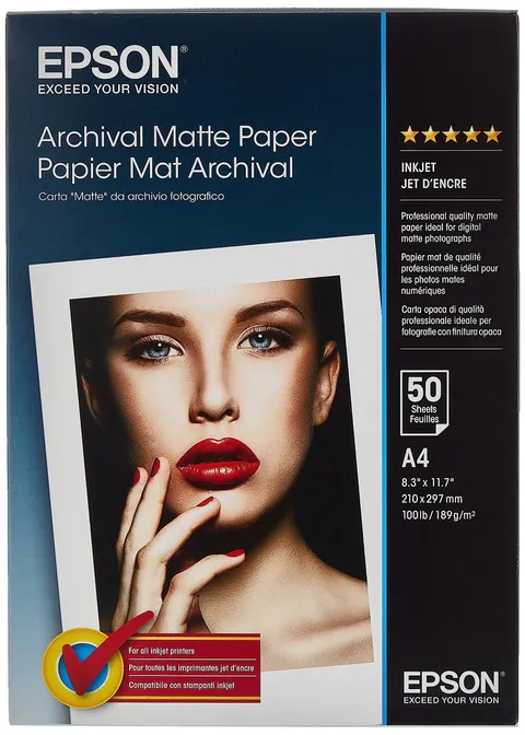 Epson C13S041342 Carta matte da archivio A4, 189g/m2, 50 Fogli