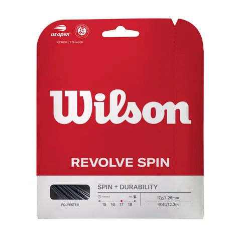 Wilson WRZ958900 Corda da Tennis Revolve Spin, 12.2 m, Unisex, Nero, 1.25 mm