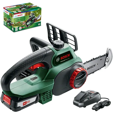 Bosch Motosega Elettrosega UniversalChain 18 (batteria da 2.5 Ah, caricabatteria, sistema