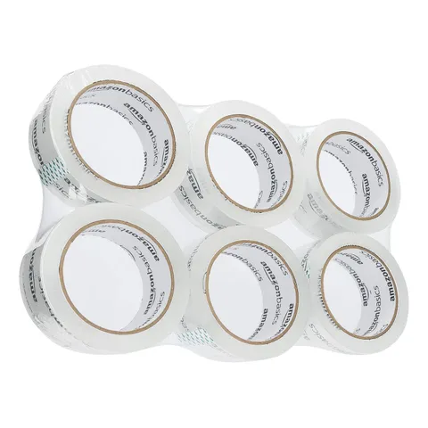 Amazon Basics Nastro da imballaggio, Larghezza standard: 4,7 cm W x 49,9 m, confezione da
