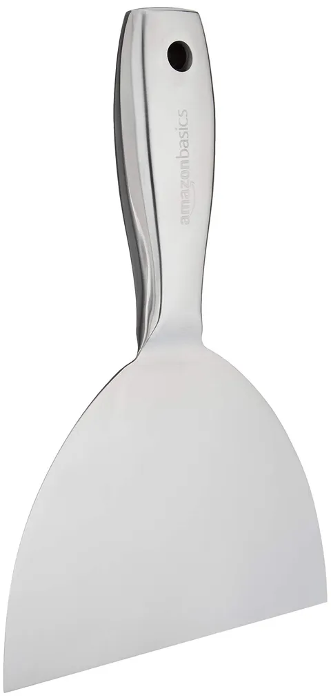 Amazon Basics Spatola da stucco in acciaio inox, 15.24 cm, con lama flessibile e