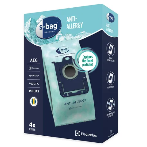 Electrolux E206S - Sacchetti aspirapolvere s-bag Anti-Allergy, 4 pezzi, 3,5 L