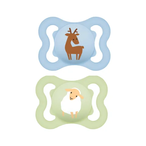 MAM Air Ciuccio 2-6 Mesi Set 2 Azzurro/Verde Silicone