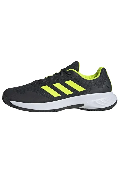 Adidas Gamecourt 2.0 Tennis Shoes, Scarpe da Tennis Uomo, Carbon Lucid Lemon Ftwr White
