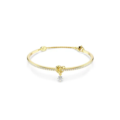 Swarovski Bracciale rigido Lifelong, Taglio Round, Cuore, Bianco, Placcato color oro