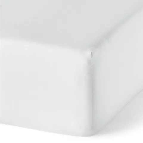 Amazon Basics Lenzuolo con angoli Matrimoniale in Cotone Biologico, 180 x 200 cm, Bianco