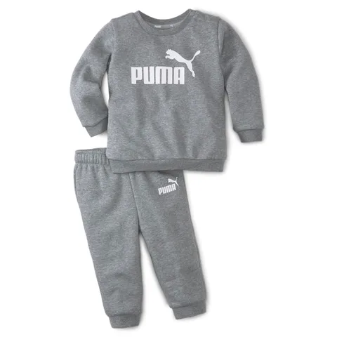 PUMA Minicats Ess Crew Jogger Fl, Tuta sportiva Unisex - Bimbi 0-24, Medium Gray Heather
