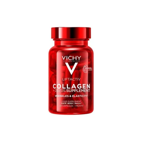 Vichy Liftactiv Collagen, Integratore di Collagene in Compresse, Per Donna e Uomo, Rughe