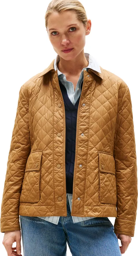 Tommy Hilfiger Donna Giacca Imbottita Padded Nylon Slim Quilted con Colletto a Punta