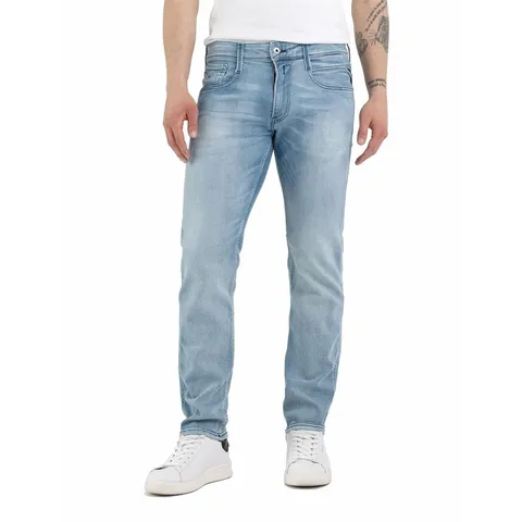 Replay Jeans da Uomo Anbass Slim Fit con Power Stretch, Blu (Light Blue 010), 31W / 32L