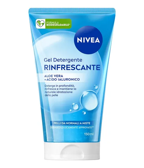 Nivea Gel Detergente Viso Rinfrescante 150 ml, Detergente schiumogeno viso idratante