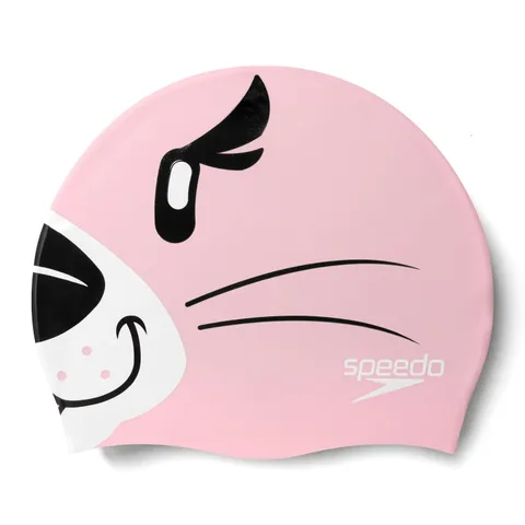 Speedo Unisex Bambini Printed Character Cap Cuffia da nuoto, Rosa/Nero, Taglia Unica
