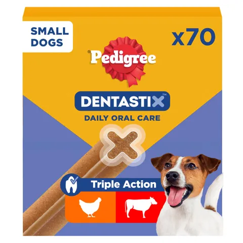 Pedigree Dentastix Snack per Igiene Orale, Cane Piccolo 5-10 kg, Confezione Scorta da 70 Bastoncini in Totale