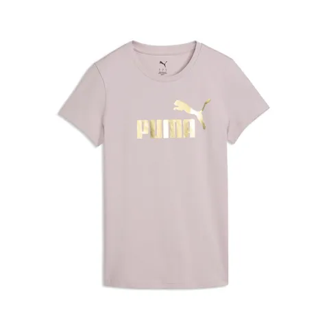 PUMA Maglietta con Logo Ess Metallic No. 1 da Donna XXS, Misty Pink Metallic Silver