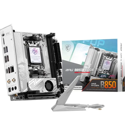 MSI MPG B850I EDGE TI WIFI Scheda Madre, ITX - Supporta processori AMD Ryzen 9000/8000 / 7000, AM5 - VRM 90A SPS, DDR5 Memory Boost (8200+ MT/s OC), PCIe 5.0 x16, M.2 Gen5, Wi-Fi 7, 5G LAN