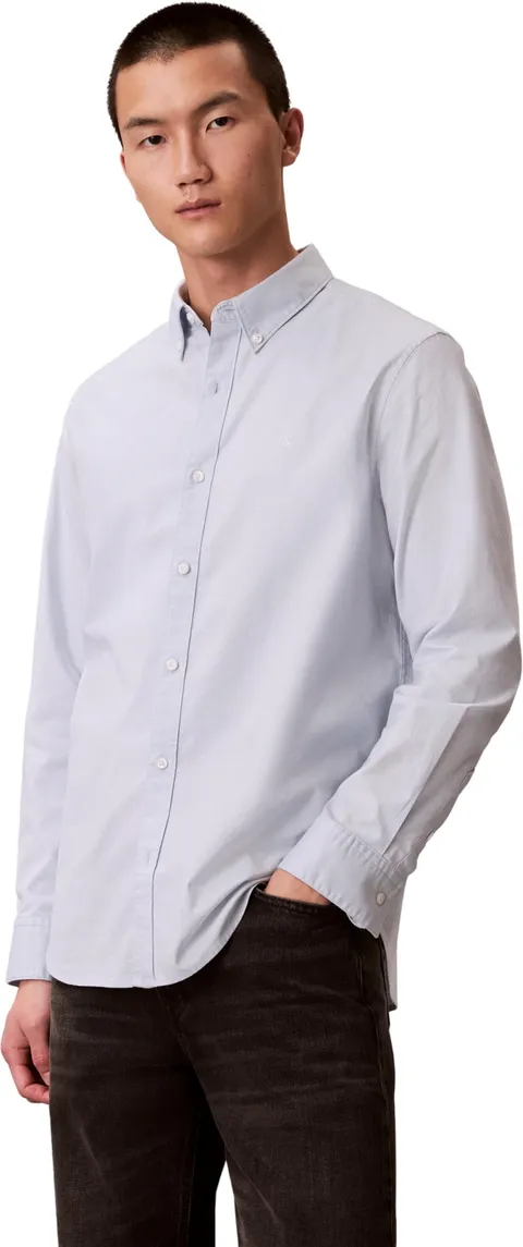 Calvin Klein Uomo Camicia Solid Oxford Classic Shirt Camicia Casual, Blu (Plein Air), S