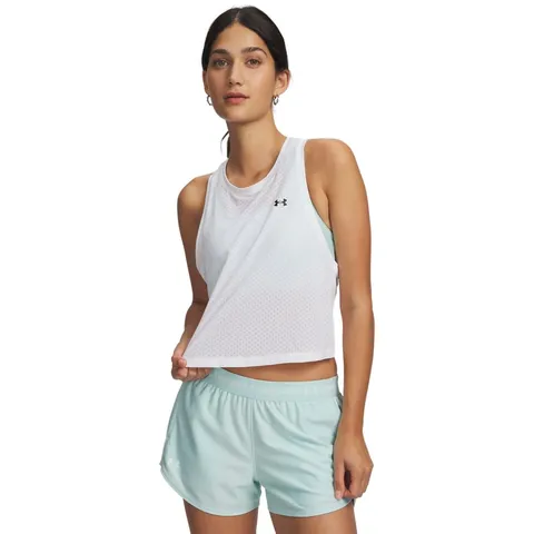 Under Armour Tech Sport Mesh Crop Tank - Bianco/Nero - XL, Bianco / / Nero, XL