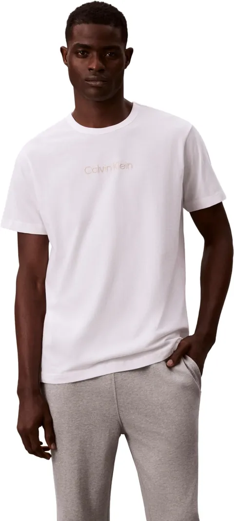 Calvin Klein T-Shirt Maniche Corte Uomo Crew Neck Scollo Rotondo, Bianco (Classic White), M