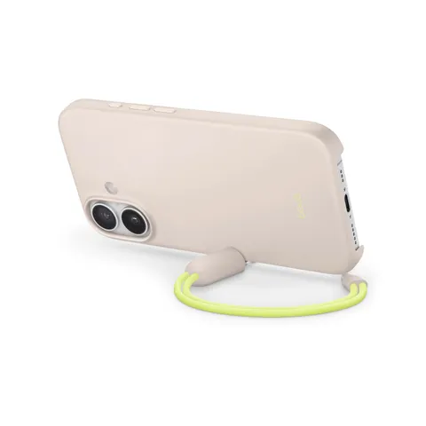Beats Custodia Cavalletto per iPhone 17 con MagSafe e Controllo fotocamera, cordino che funge da supporto integrato, finitura opaca, fodera in microfibra - Grigio gesso