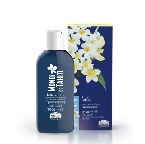 Helan, Monoi De Tahiti, Latte Solare SPF 30, Protezione Solare Anti Eritema e Scottature