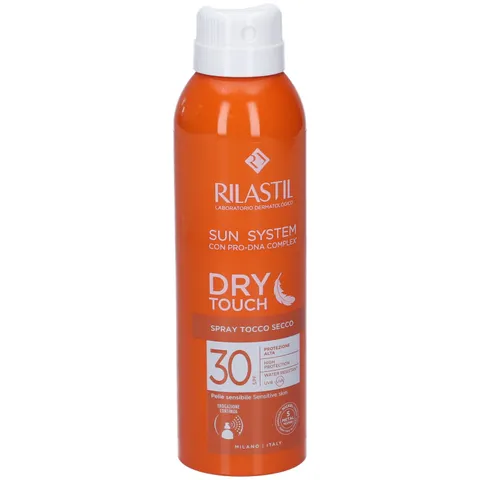 Rilastil Sun System, Dry Touch Spray SPF30 ad Azione Antiossidante per Pelle Sensibile