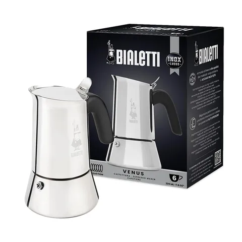 Bialetti Caffettiera New Venus 6 Tazze, Manico Anti Scottatura, Adatta A Induzione, 6
