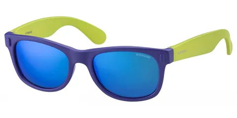 Polaroid P0115 Jy Udf, Occhiali da Sole Unisex - Bambini, Multicolore (Blu/Lime), 46
