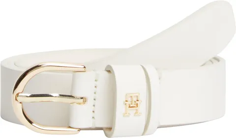 Tommy Hilfiger Donna Cintura Essential Effortless 2,5 cm Cintura in Pelle, Bianco (Th