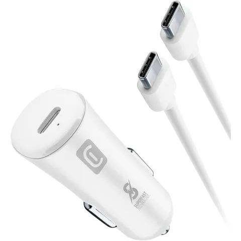 Cellularline - Caricabatterie da Auto per Accendisigari 12/24V Uscita USB-C 20 - Super