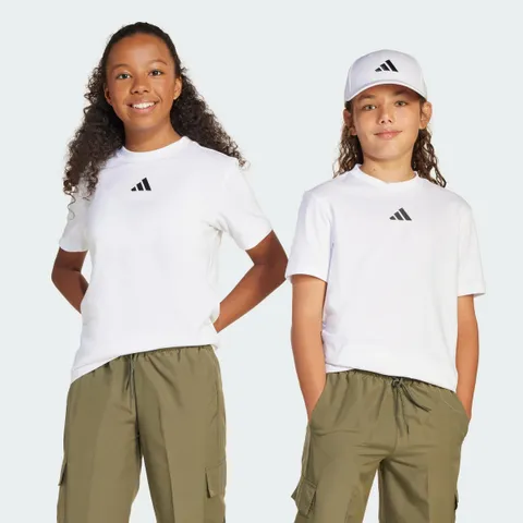adidas Unisex - Bambini Essentials T-Shirt, White/Black, 15-16 Years