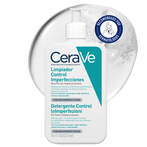 CeraVe Detergente Controllo Imperfezioni, Per Pelle Grassa con Tendenza Acneica, Azione