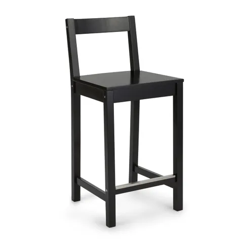 Amazon Basics Sgabello con schienale da bancone della cucina, in legno massello, colore