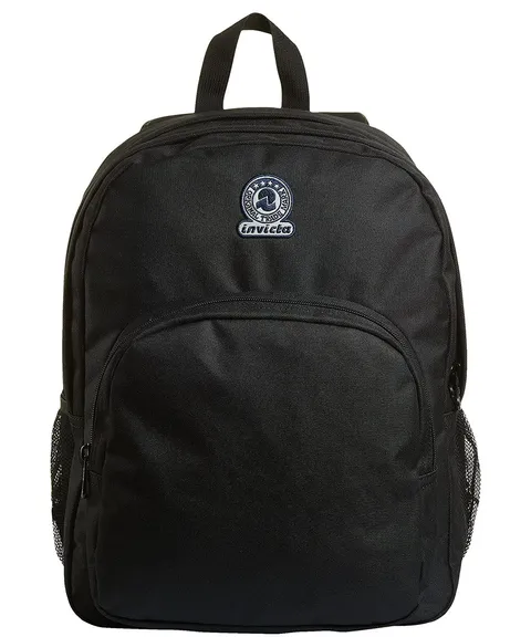 Invicta Zaino Scuola Benin M, Nero, Zaino Doppio Scomparto con Tasca Porta PC, Tasca