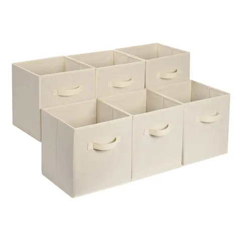Amazon Basics Confezione da 6 cubi portaoggetti pieghevoli in tessuto, contenitori con